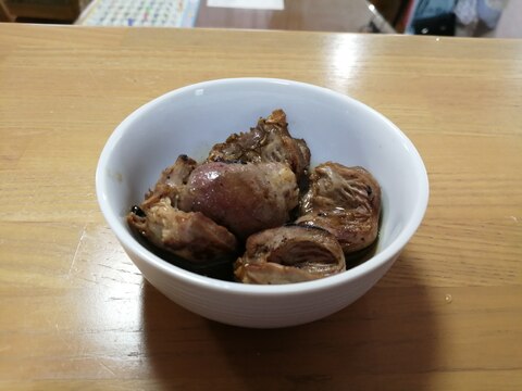 鶏ハツのにんにく醤油焼き